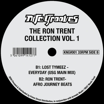Lado B del vinilo Varios Artistas – The Ron Trent Collection Vol.1, etiqueta Nite Grooves con pistas B1 y B2.