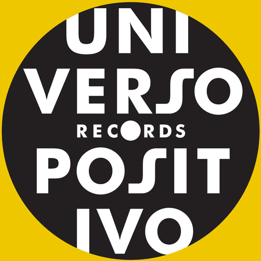 Lado B del vinilo Varios Artistas – Universo Positivo Remixed, etiqueta de Universo Positivo Records con logotipo tipográfico en gran formato.