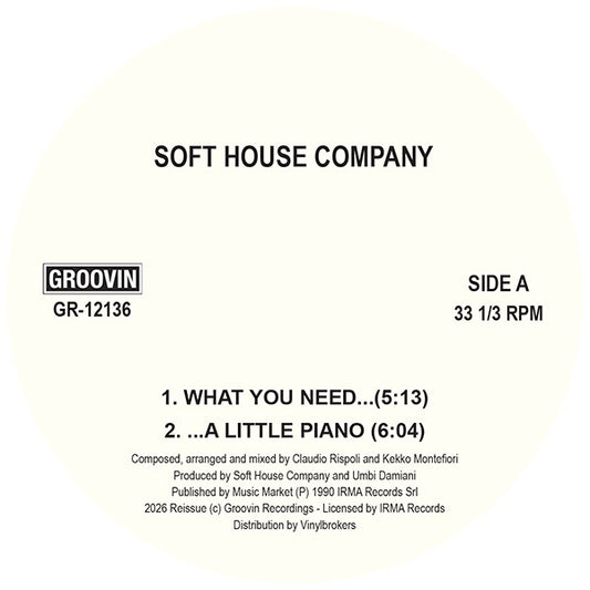 Lado A del vinilo Varios Artistas – What You Need / A Little Piano / Calypso Of House: lado A con títulos y catálogo GR-12136.