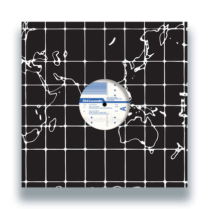 Funda de vinilo 12" reedición con diseño grid negro y etiqueta central visible de Vick Lavender Feat. P.Jehrico – The L.O.V.E. Song From Chicago To New York.
