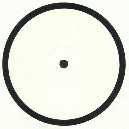 Lado B del vinilo Wax – No. 90009, white label 12" del sello Wax, cara sin impresión con etiqueta blanca lisa y anillo negro exterior.